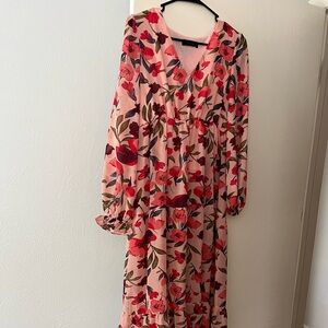 Pink Floral Maxi Dress